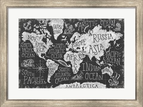 Framed Mythical Map I Print