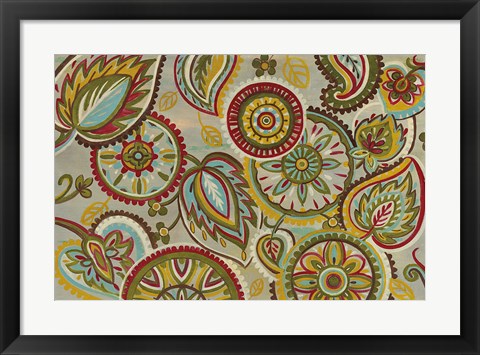Framed Elegant Mandalas Dark Green Print