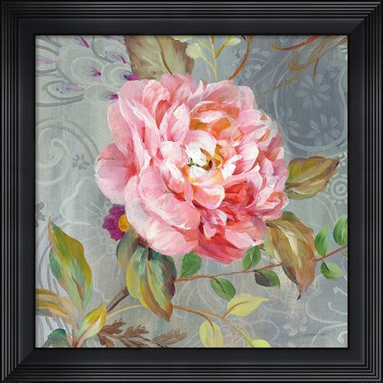 Framed Peonies and Paisley II Print