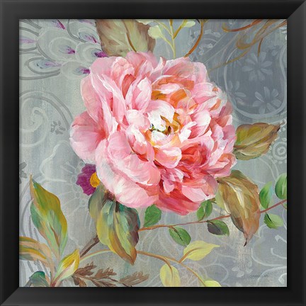 Framed Peonies and Paisley II Print