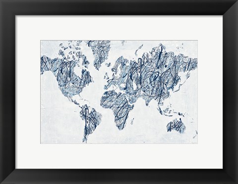 Framed World on a String Print