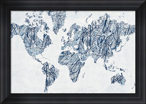 Framed World on a String Print