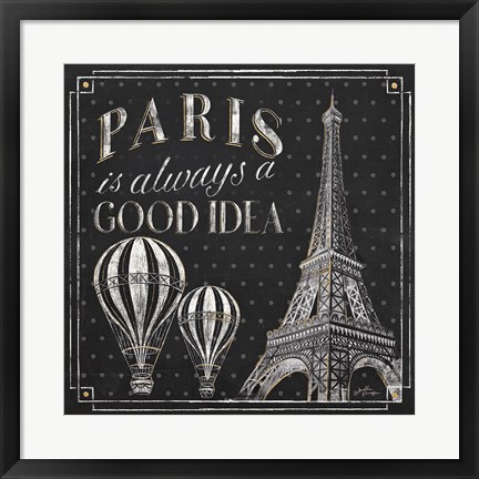 Framed Vive Paris V Print