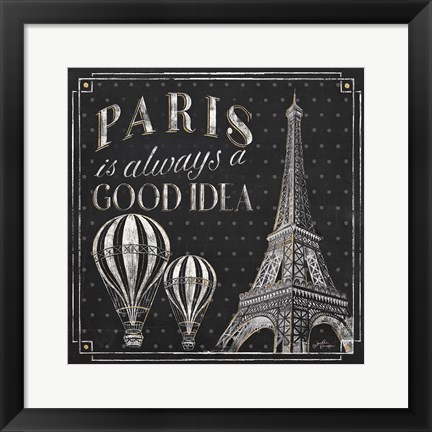 Framed Vive Paris V Print