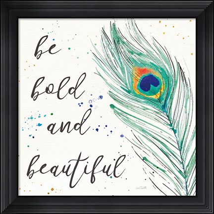 Framed Peacock Garden VIII Print