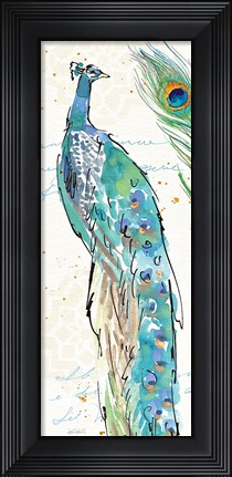 Framed Peacock Garden IV Print