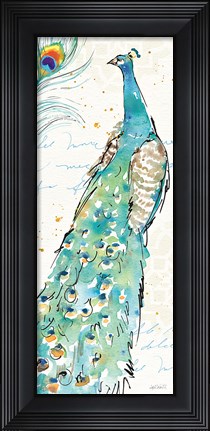 Framed Peacock Garden III Print