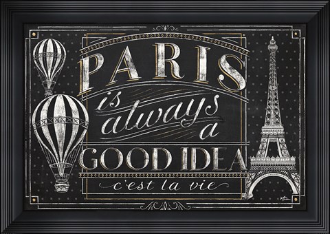 Framed Vive Paris I Print