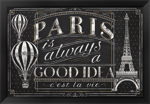 Framed Vive Paris I Print