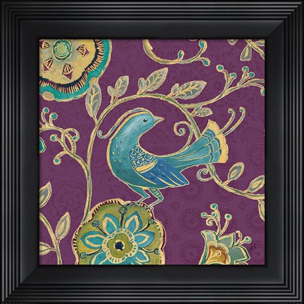 Framed Bohemian Wings IX Aubergine Print