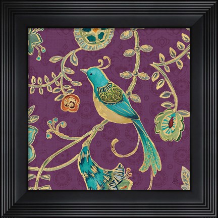 Framed Bohemian Wings VI Aubergine Print