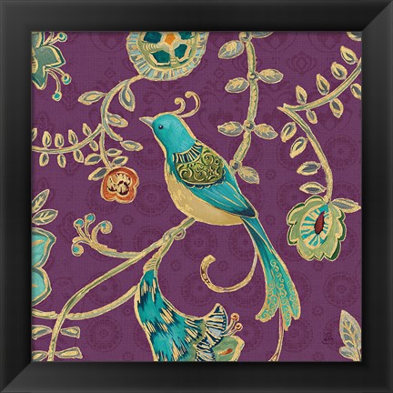 Framed Bohemian Wings VI Aubergine Print