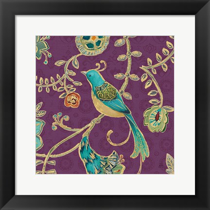 Framed Bohemian Wings VI Aubergine Print