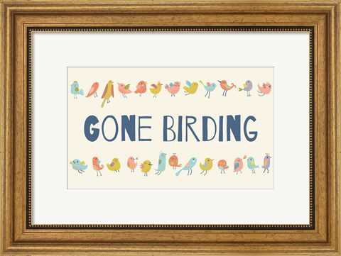Framed Gone Birding - Colorful Birds Print