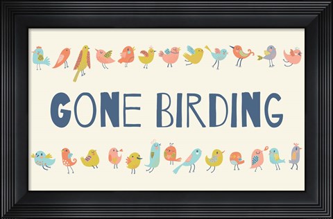 Framed Gone Birding - Colorful Birds Print