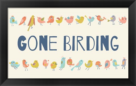 Framed Gone Birding - Colorful Birds Print