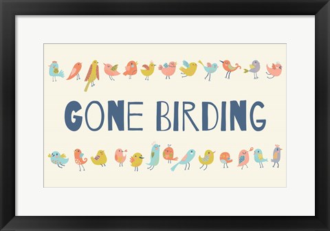 Framed Gone Birding - Colorful Birds Print