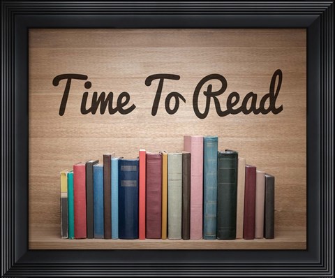 Framed Time To Read - Wood Background Color Print