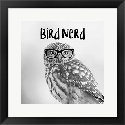 Framed Bird Nerd - Owl Print