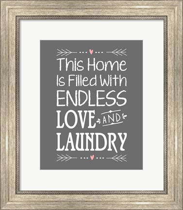 Framed Endless Love and Laundry - Gray Print