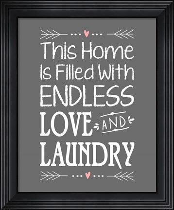 Framed Endless Love and Laundry - Gray Print