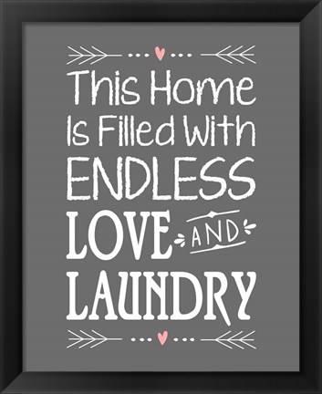 Framed Endless Love and Laundry - Gray Print