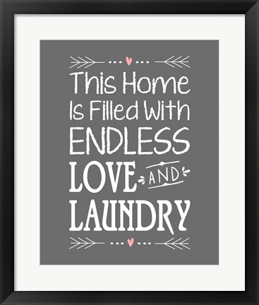 Framed Endless Love and Laundry - Gray Print