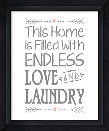 Framed Endless Love and Laundry - White Print