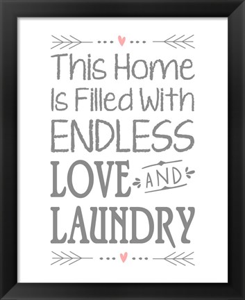 Framed Endless Love and Laundry - White Print