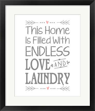 Framed Endless Love and Laundry - White Print