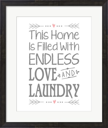 Framed Endless Love and Laundry - White Print