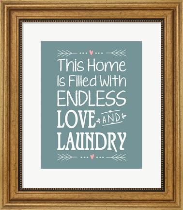 Framed Endless Love and Laundry - Blue Print