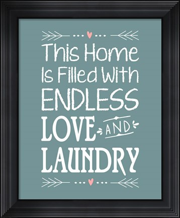 Framed Endless Love and Laundry - Blue Print