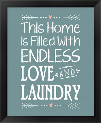 Framed Endless Love and Laundry - Blue Print