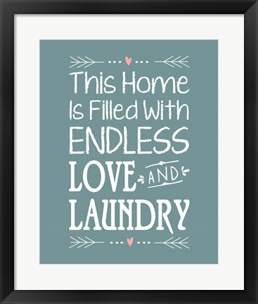 Framed Endless Love and Laundry - Blue Print