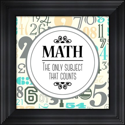 Framed Math The Only Subject That Counts Gray Print