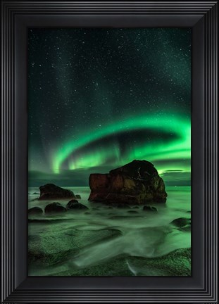 Framed Aurora, Uttakleiv Print