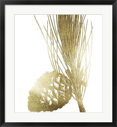 Framed Gold Foil Pine Cones I Print