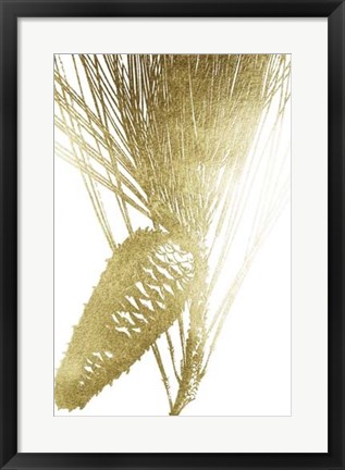 Framed Gold Foil Pine Cones II Print