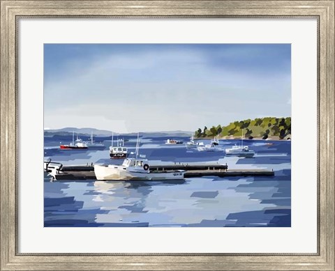 Framed Peaceful Harbor II Print