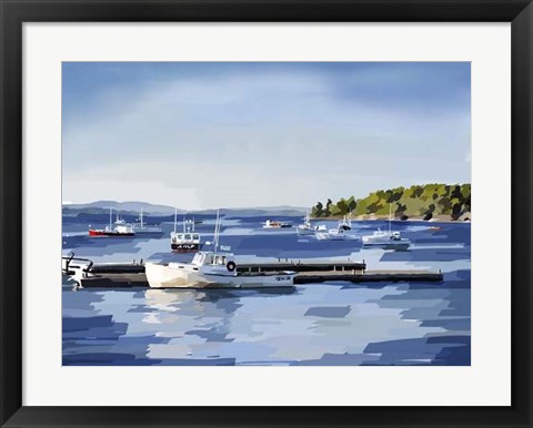 Framed Peaceful Harbor II Print