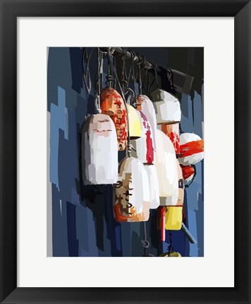 Framed Vibrant Buoys II Print