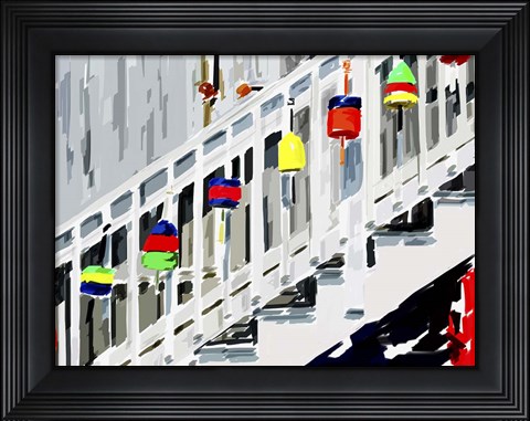 Framed Vibrant Buoys IV Print
