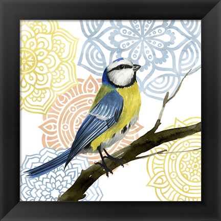 Framed Mandala Bird I Print