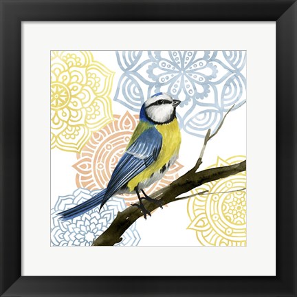 Framed Mandala Bird I Print