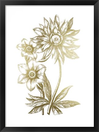 Framed Gold Foil Floral Chintz I Print