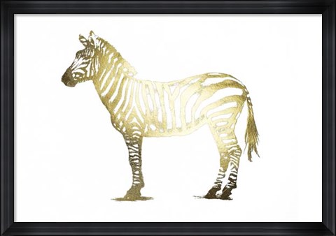 Framed Gold Foil Zebra Print