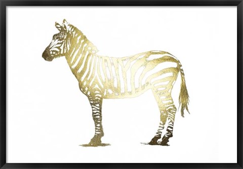 Framed Gold Foil Zebra Print