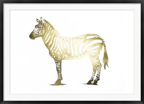 Framed Gold Foil Zebra Print