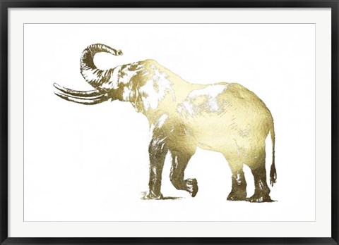 Framed Gold Foil Elephant I Print